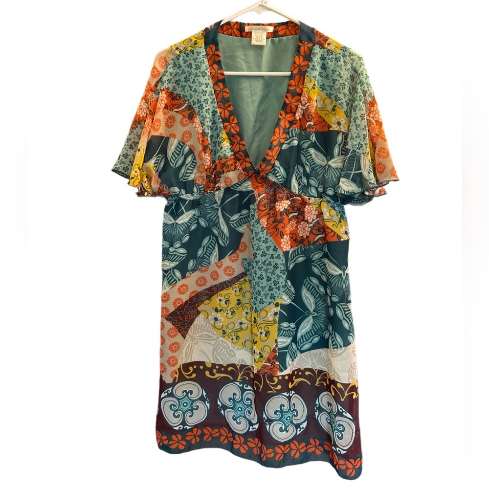 Charlotte Russe Y2K Vintage Boho Patchwork Babydoll Dress